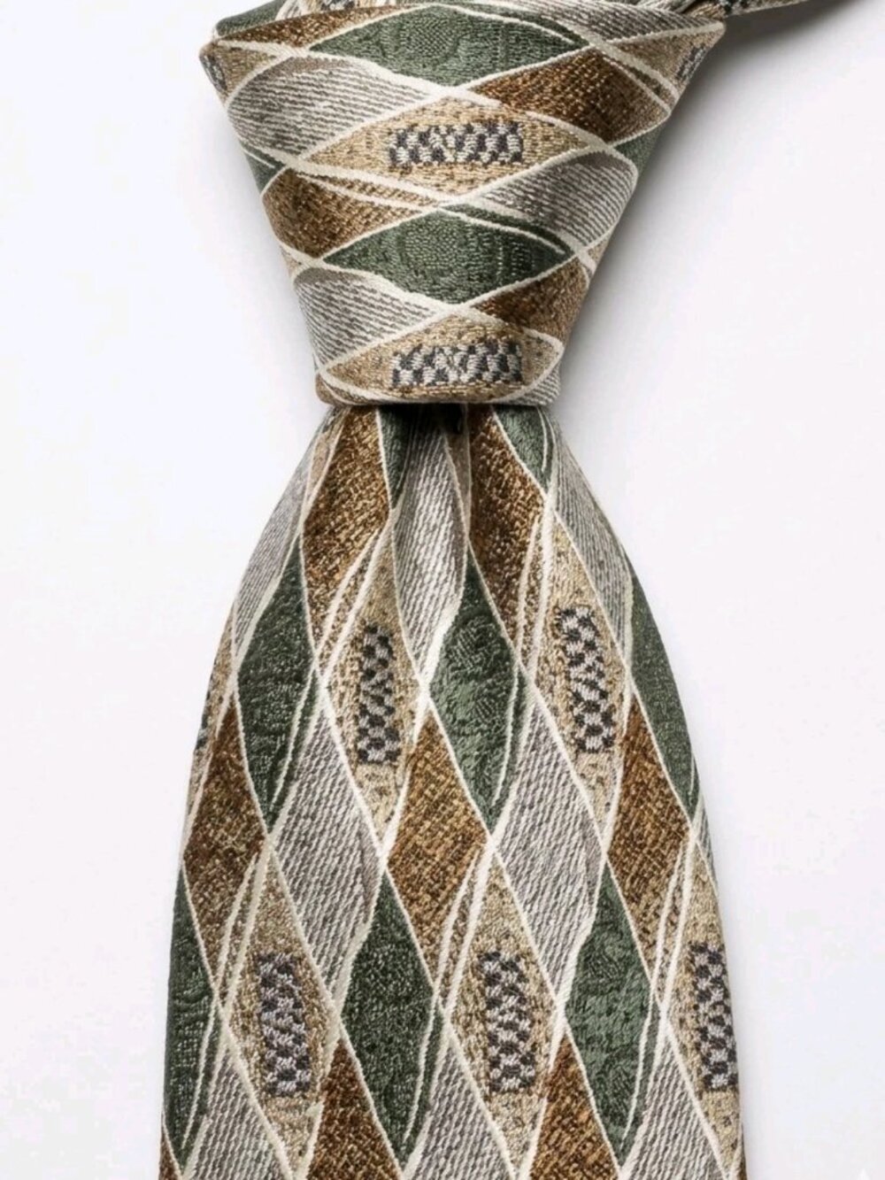 XL 62" PIERRE CARDIN Silk Tie Harlequin Shimmery Damask Extra Long Made in USA